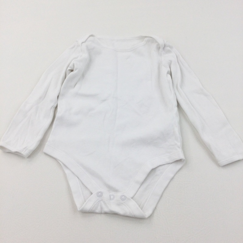 White Long Sleeve Bodysuit - Boys/Girls 2-3 Years