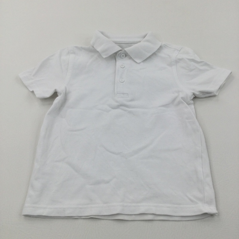 White Polo Shirt - Boys 3-4 Years