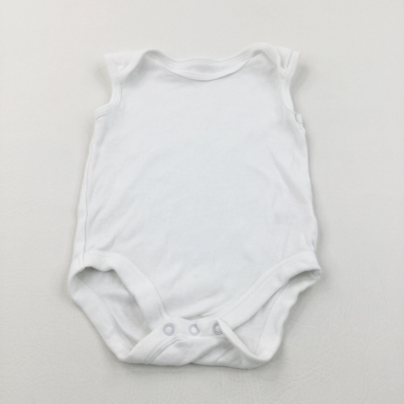 White Sleeveless Bodysuit - Boys/Girls 9-12 Months