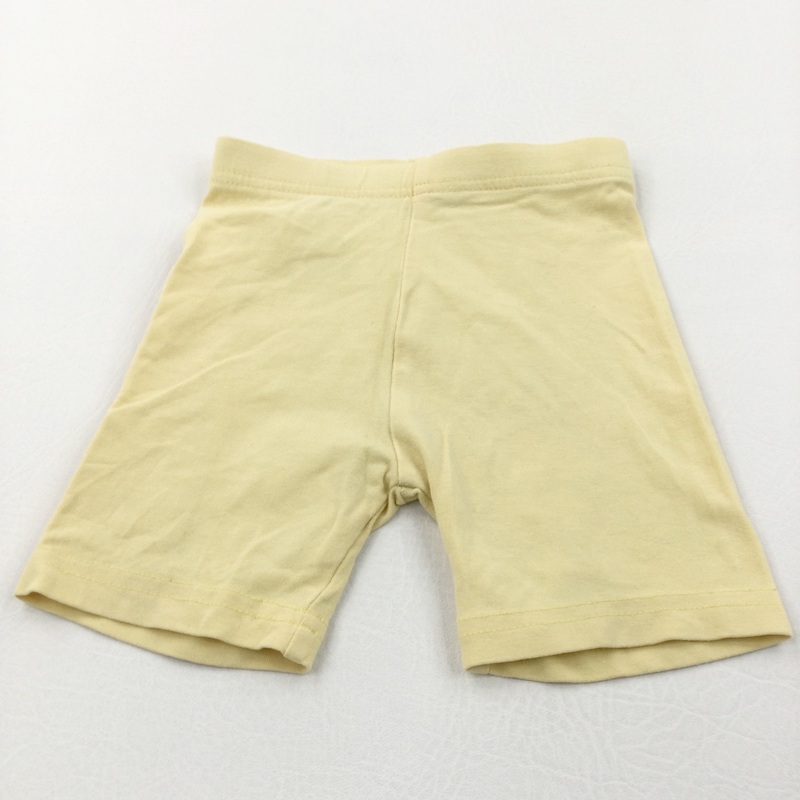 Yellow Lightweight Cycling Style Jersey Shorts - Girls 12-18 Months
