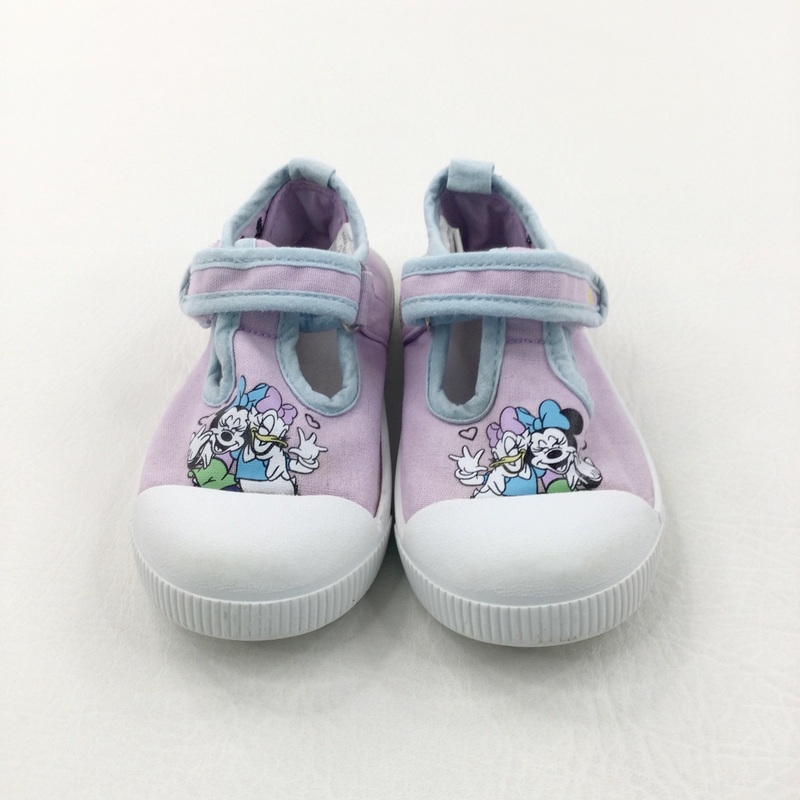 'Happy' Minnie Mouse & Daisy Duck Lilac & Blue Canvas Shoes - Girls - Shoe Size 9