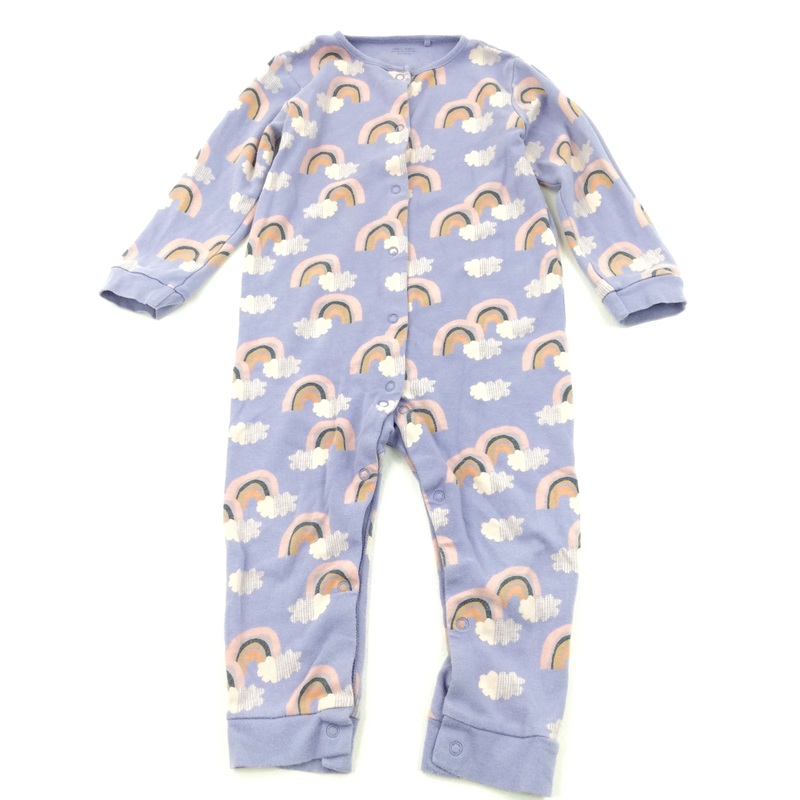 Rainbows Blue & Pink Lightweight Jersey Romper - Girls 2-3 Years