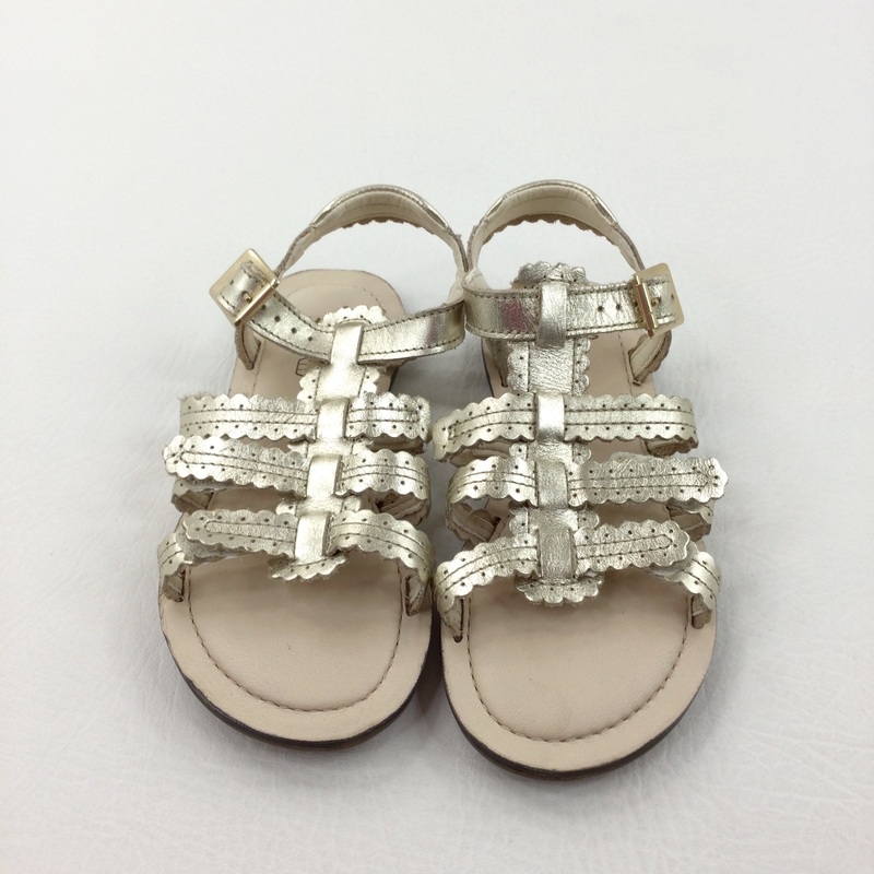 Shiny Gold Sandals with Buckles - Girls - Shoe Size 11.5F