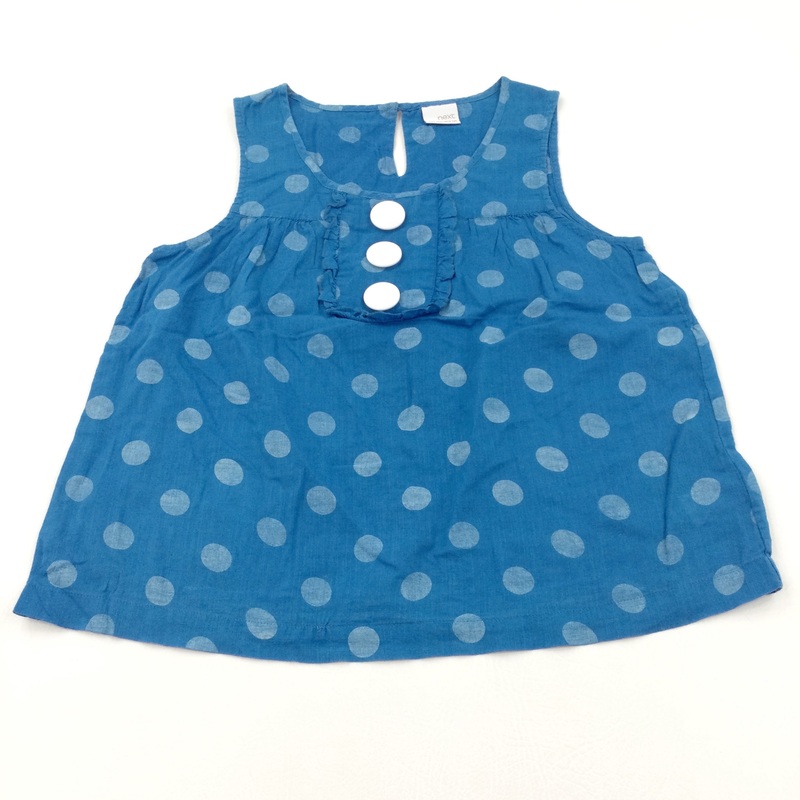 Spotty Blue Lightweight Cotton Sleeveless Blouse - Girls 12 Years