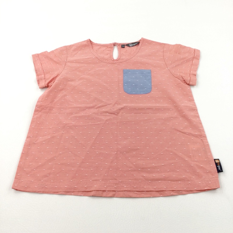 Spotty Orange, Blue & White Cotton Blouse - Girls 11-12 Years