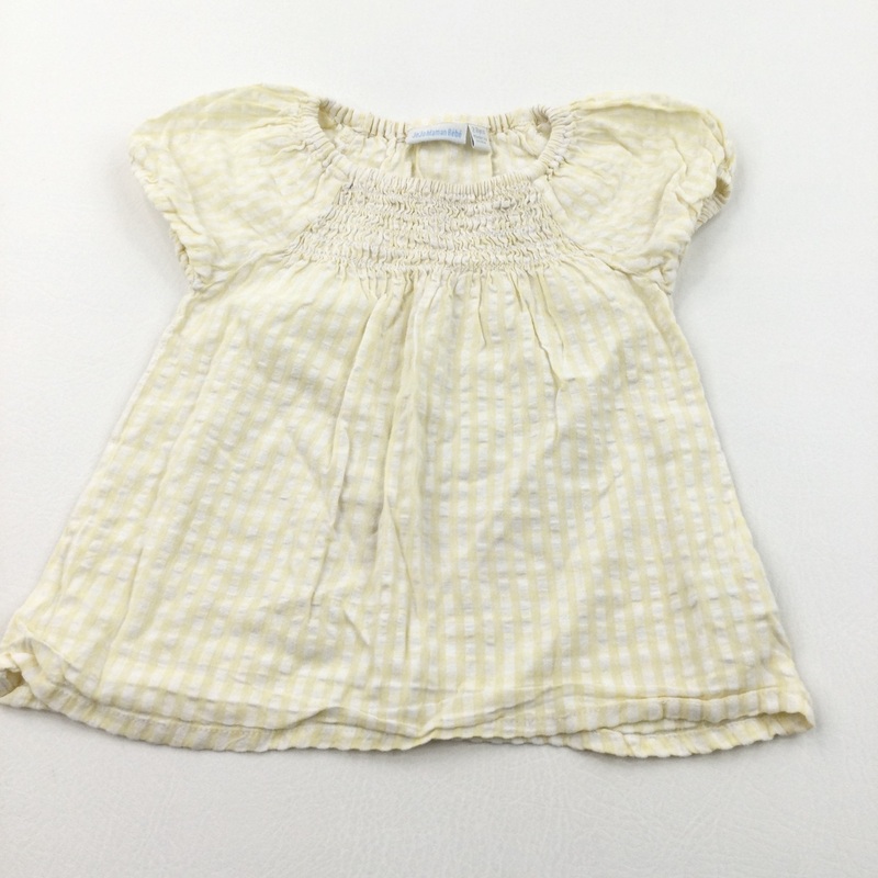 Yellow & White Striped Cotton Blouse - Girls 2-3 Years