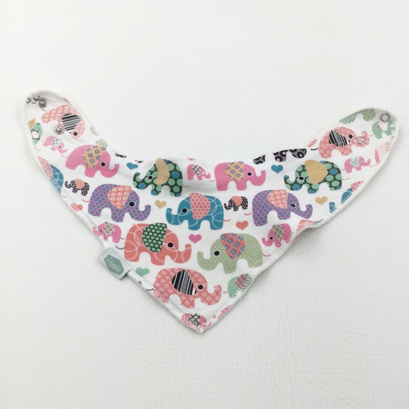 Colourful Elephants Dibble Bib - Girls One Size