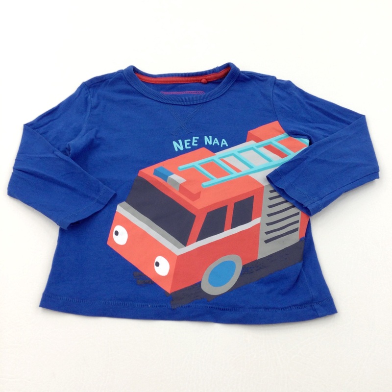 'Fire Engine' Red & Blue Long Sleeve Top - Boys 12-18 Months