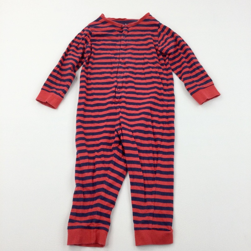 Red & Navy Long Romper - Boys 2-3 Years