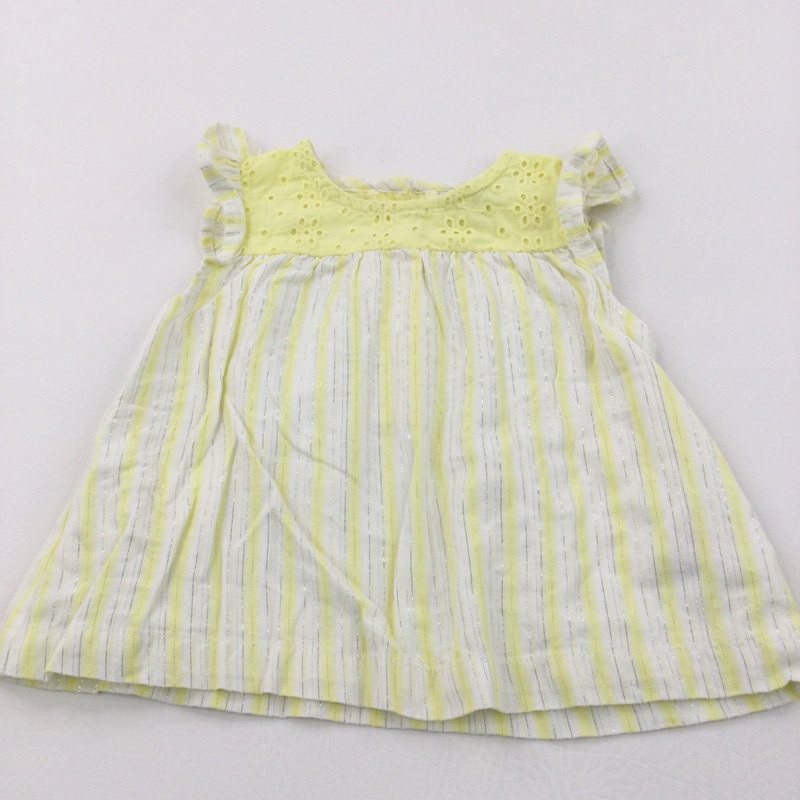 Sparkly White & Yellow Cotton Blouse - Girls 9-12 Months