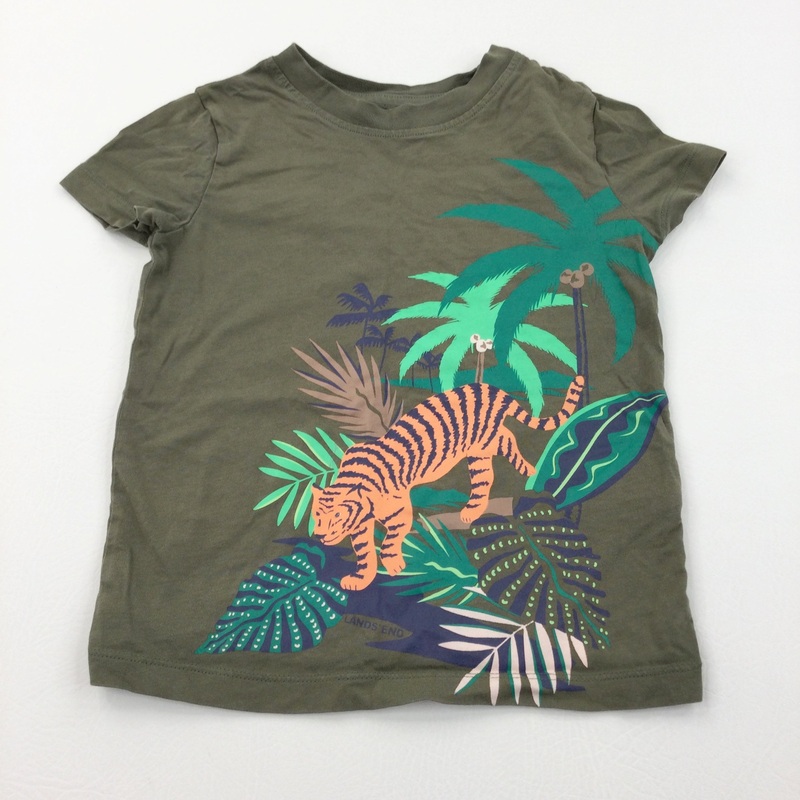 Tiger Dark Green T-Shirt - Boys 2-3 Years