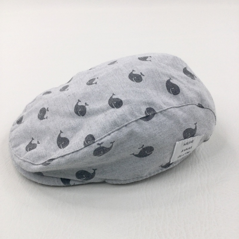 Whales Grey Cotton Cap - Boys 6-9 Months