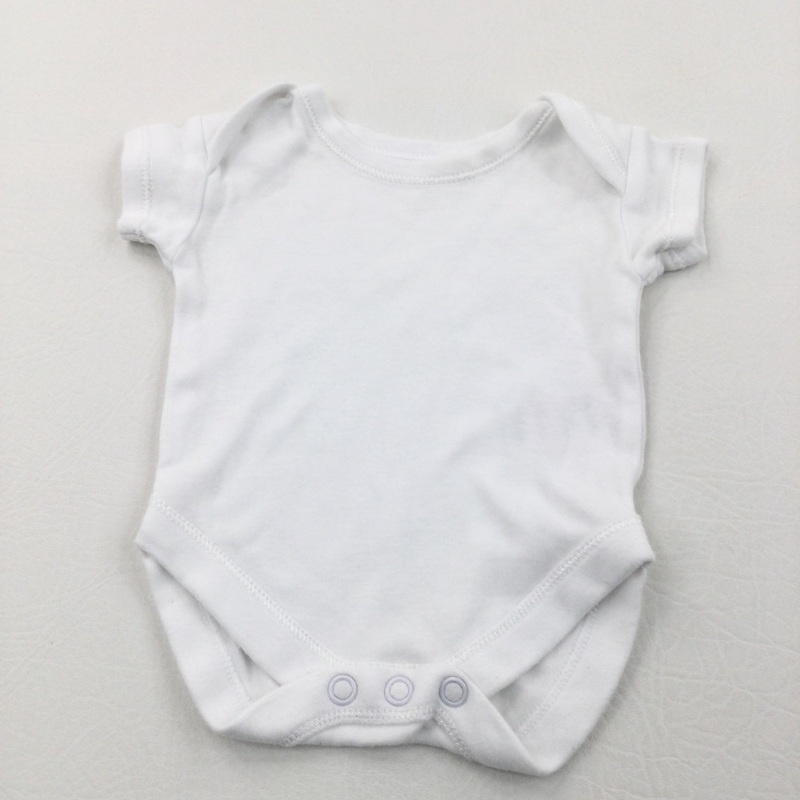White Short Sleeve Bodysuit - Boys/Girls Tiny Baby