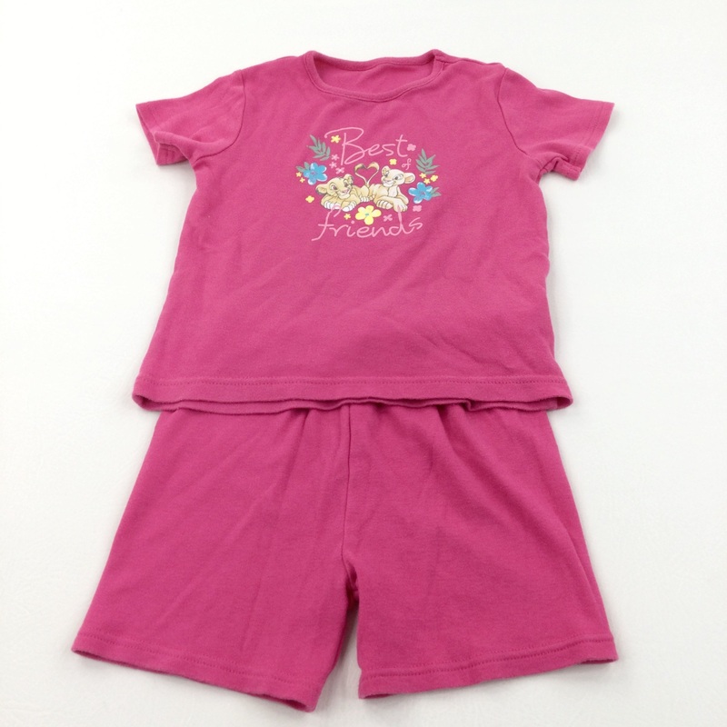 'Best Friends' Lion King Pink Short Pyjamas - Girls 18-24 Months