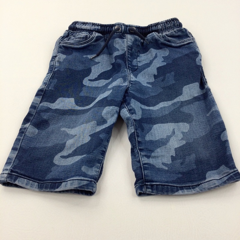 Blue Camouflage Denim Shorts - Boys 10 Years