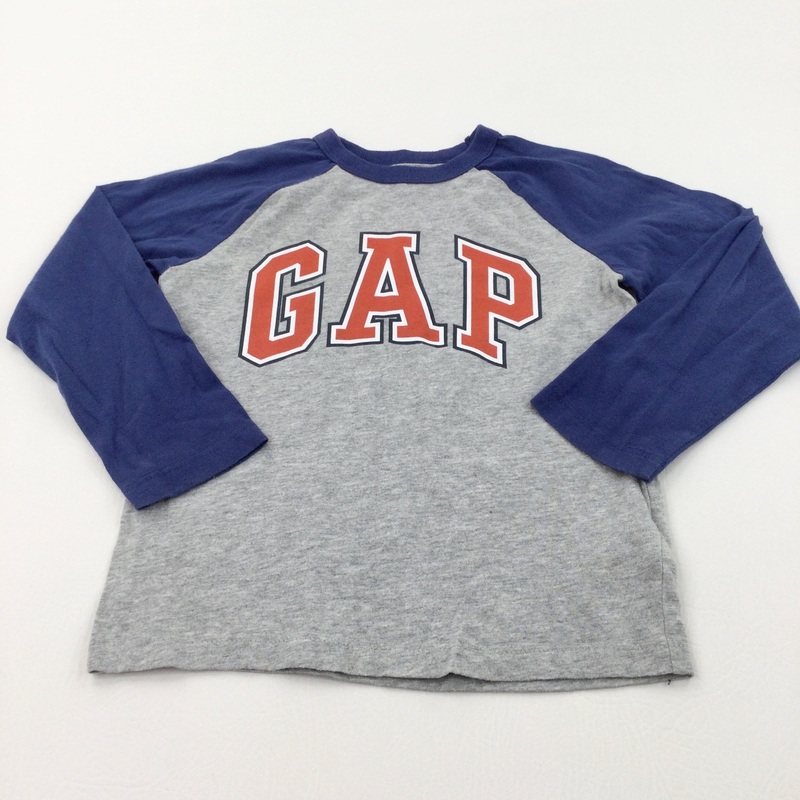 'Gap' Blue & Grey Long Sleeve Top - Boys 4 Years