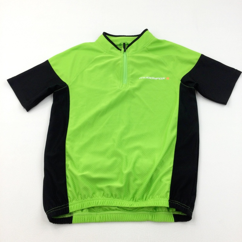 'Muddyfox' Lime Green & Black Cycling Top - Boys/Girls 11-12 Years
