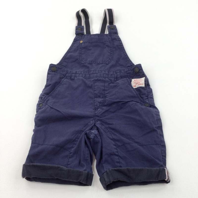Navy Lightweight Cotton Short Dungarees - Boys 3-4 Years