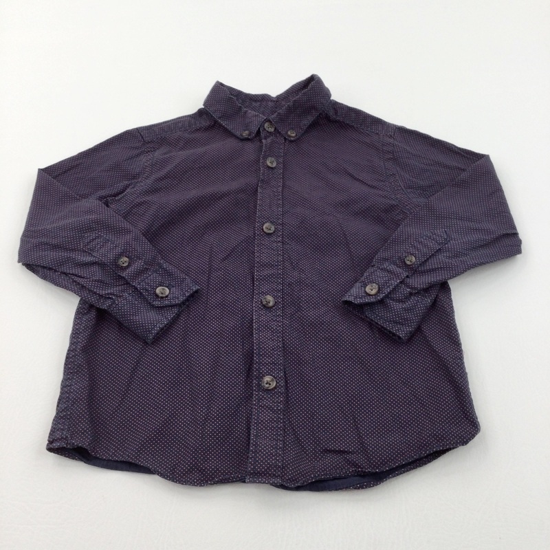 Red & Navy Spotty Cotton Shirt - Boys 2-3 Years