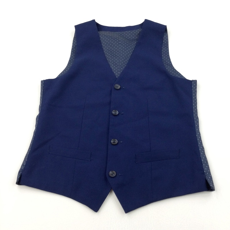 Smart Blue Waistcoat - Boys 11 Years