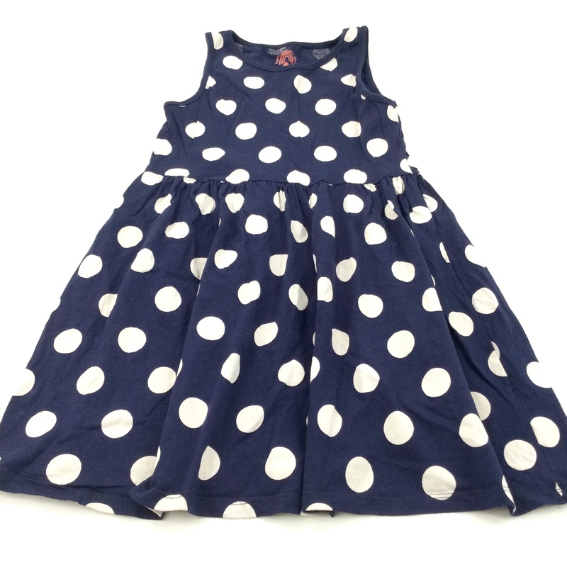 Spotty Navy & White Jersey Sun Dress - Girls 8-9 Years