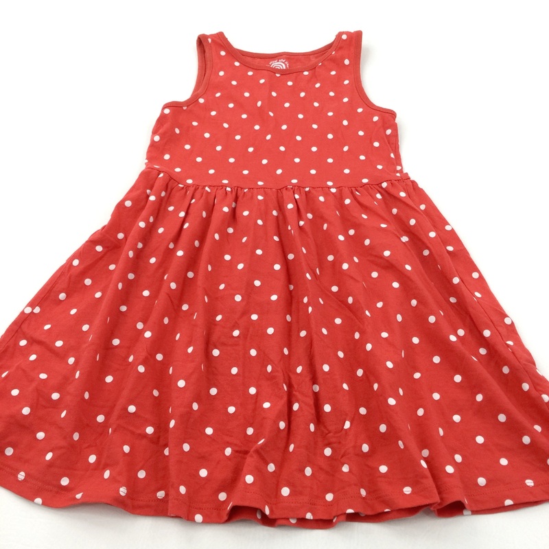 Spotty Red & White Jersey Sun Dress - Girls 8-9 Years