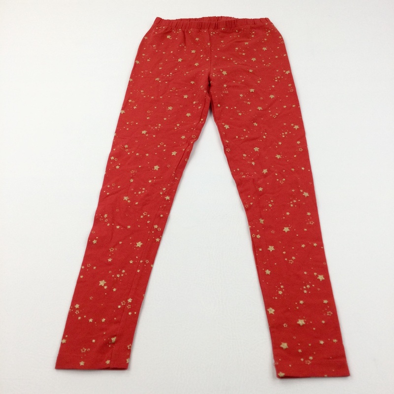 Stars Glittery Red Leggings - Girls 11 Years