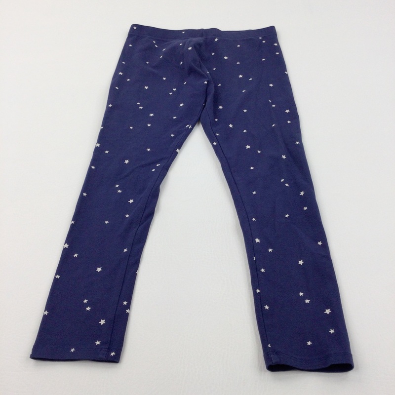 Stars Navy & White Cropped Leggings - Girls 9 Years