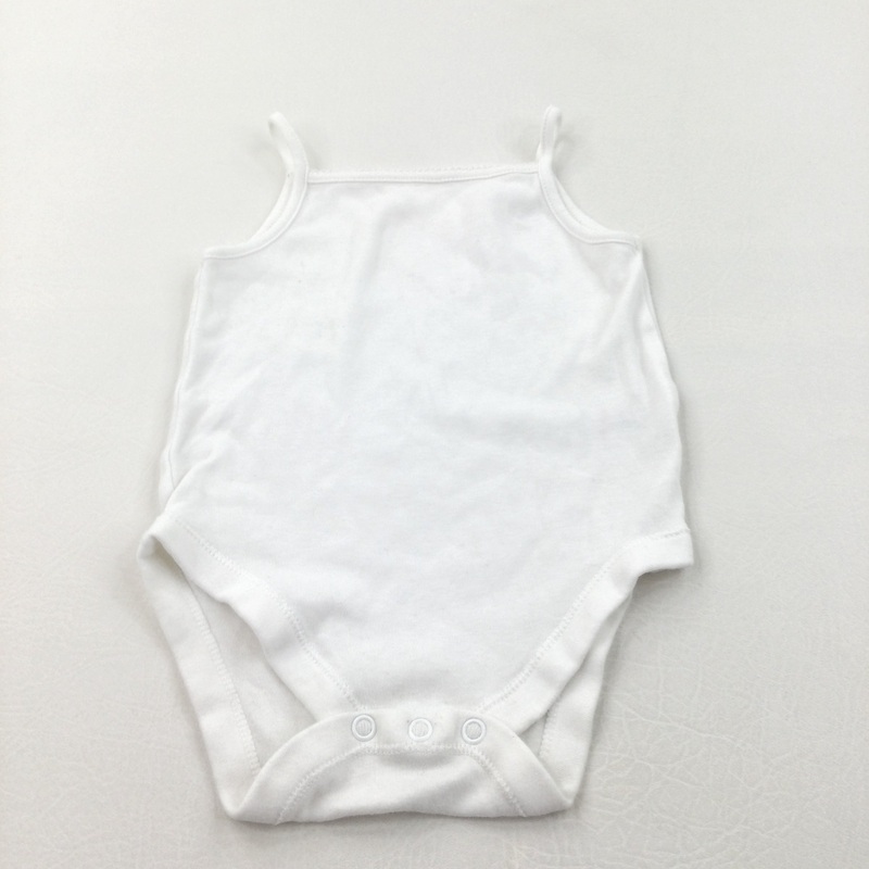 White Sleeveless Bodysuit - Girls 12-18 Months
