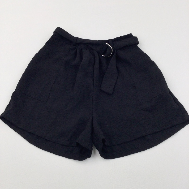 Black Lightweight Viscose Shorts - Girls 12 Years