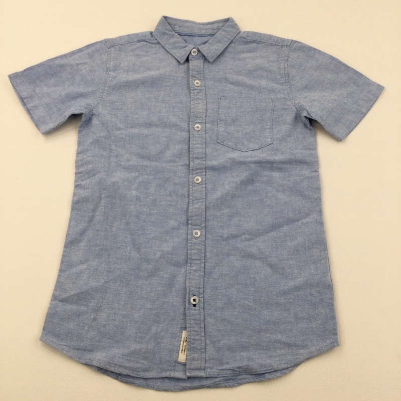 Blue Cotton Shirt - Boys 9-10 Years