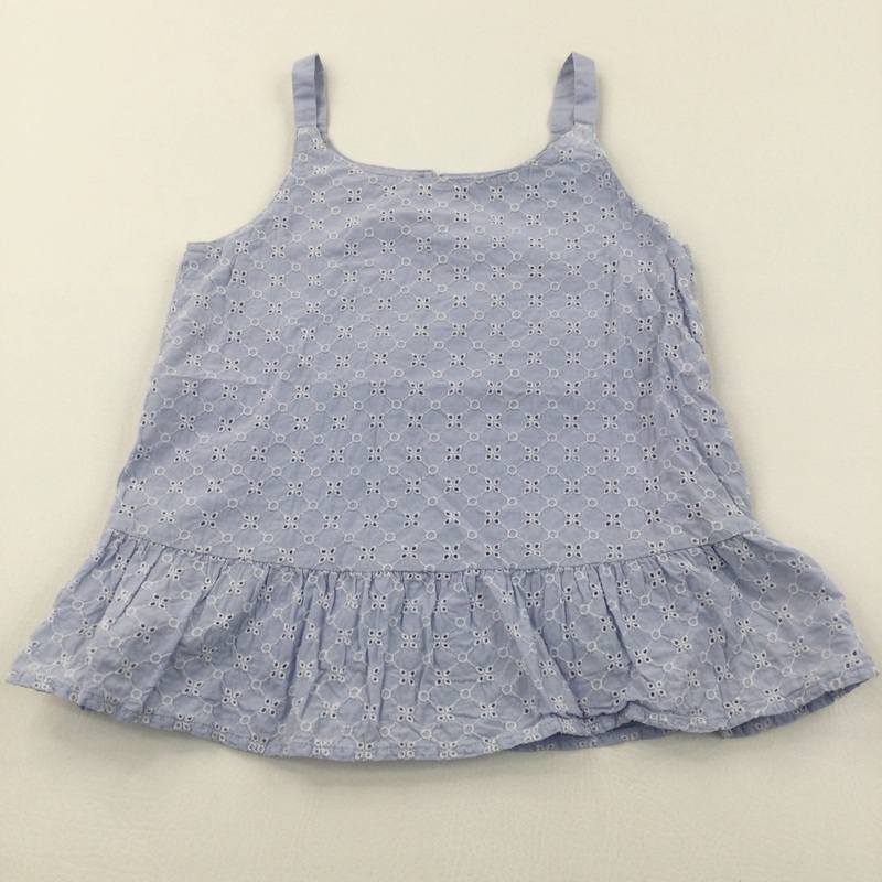 Embroidered Pattern Lined Cotton Blouse - Girls 9-10 Years