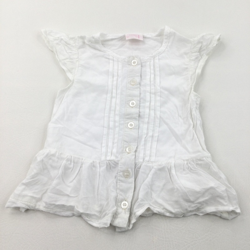 White Cotton Blouse - Girls 6 Years