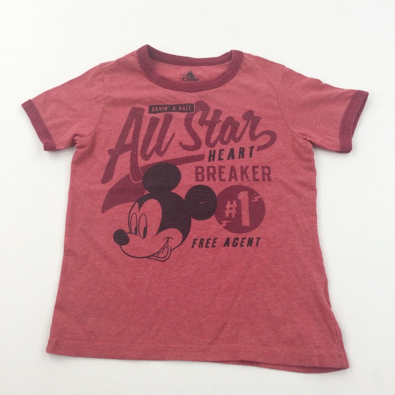 'All Stars' Mickey Mouse Red T-Shirt - Boys 2-3 Years