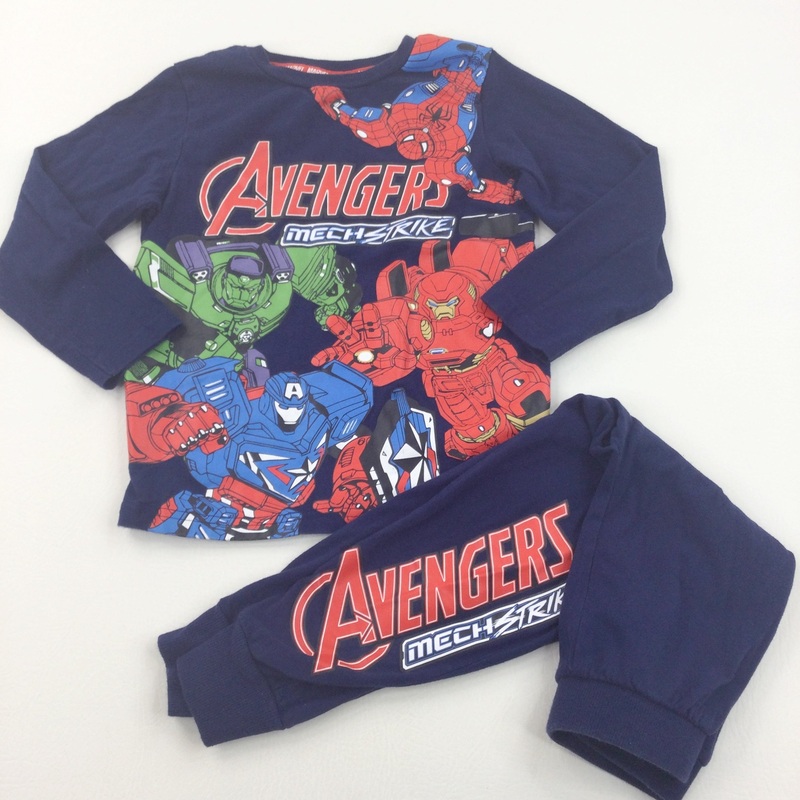 'Avengers Mech Strike' Spider-man, Hulk, Ironman & Captain America Navy Pyjamas - Boys 5-6 Years