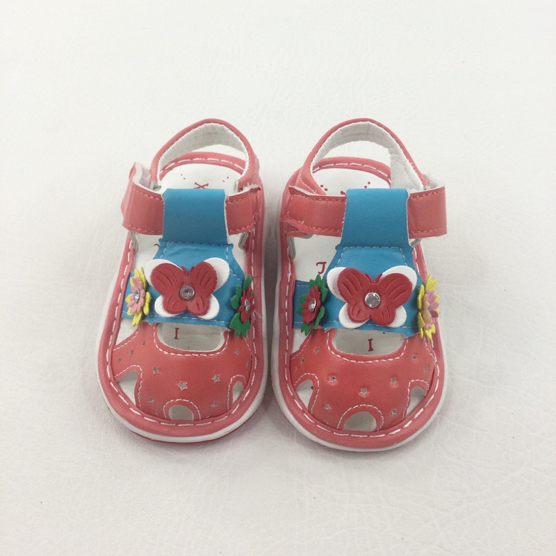 Butterflies & Flowers Red Sandals - Girls - Shoe Size 6-9