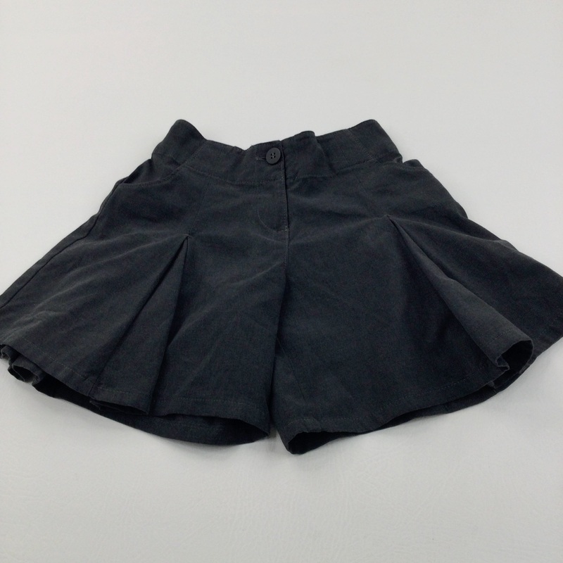 Grey Pleated School Shorts/Skort with Adjustable Waistband - Girls 5-6 Years