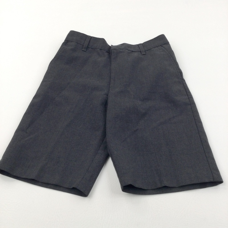 Grey School Shorts with Adjustable Waistband - Boys 8-9 Years