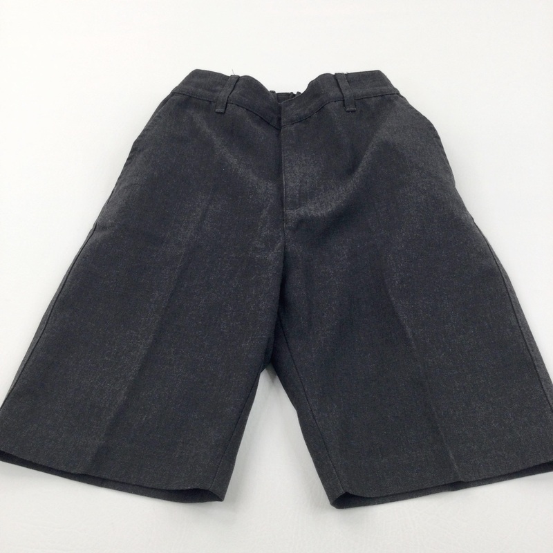 Grey School Shorts with Adjustable Waistband - Boys 9-10 Years
