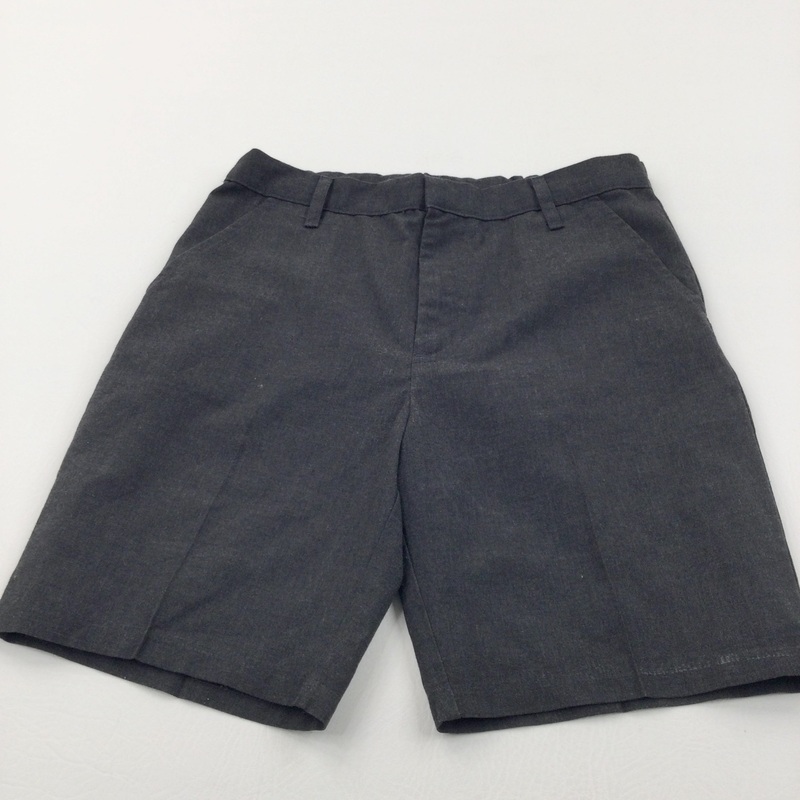 Grey School Shorts with Adjustable Waistband - Boys 9 Years