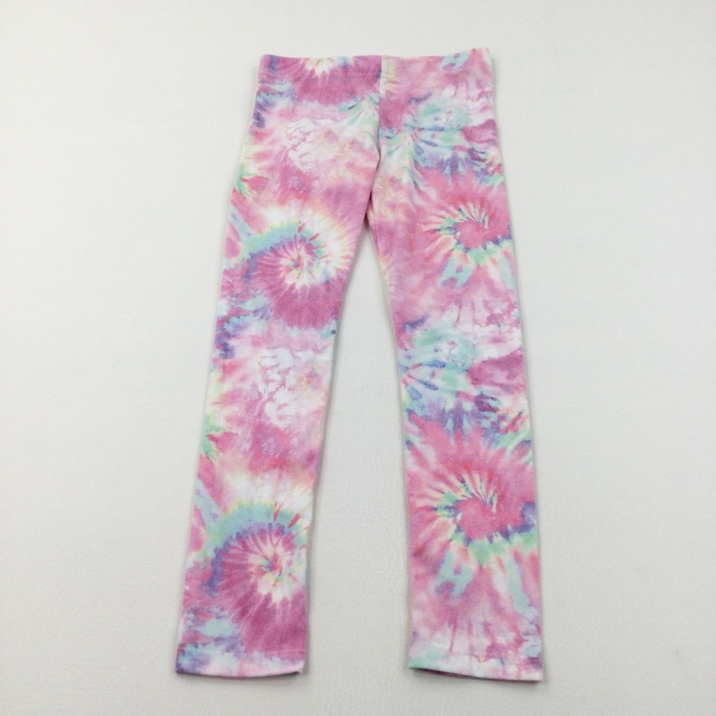 Pink Tie Dye Effect Leggings - Girls 7-8 Years