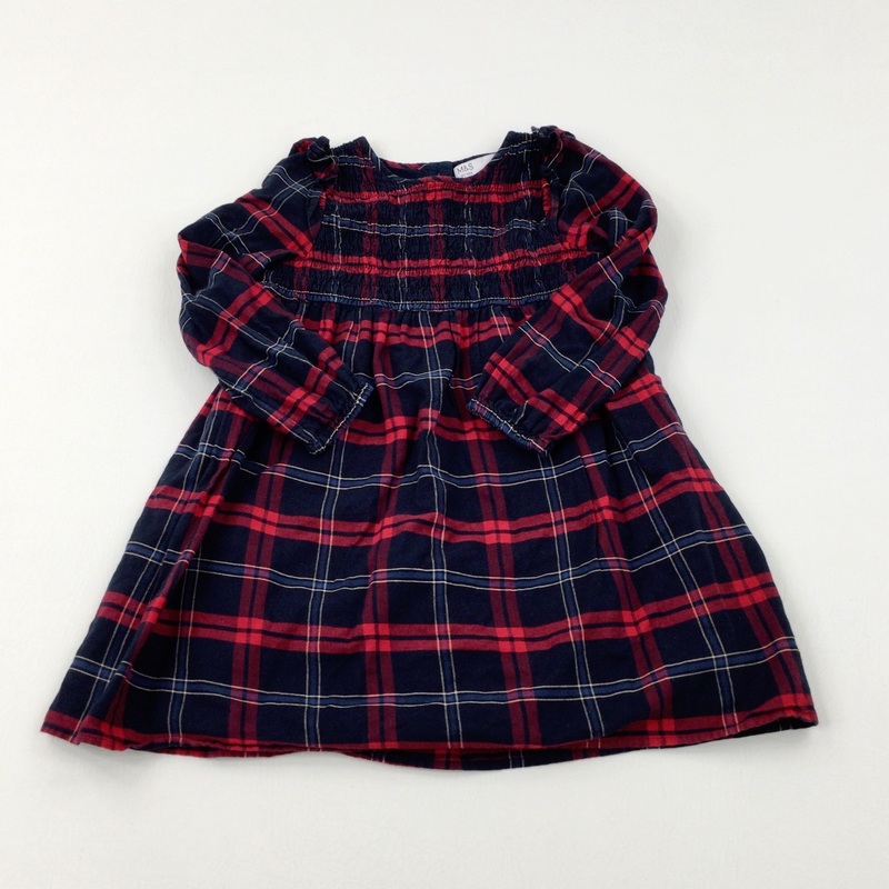 Red & Black Checked Tartan Style Dress - Girls 4-5 Years