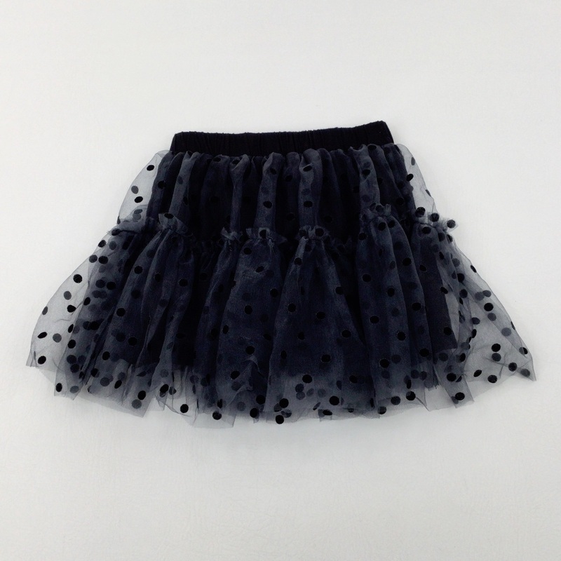 Spotty Black Party Skirt - Girls 4-5 Years