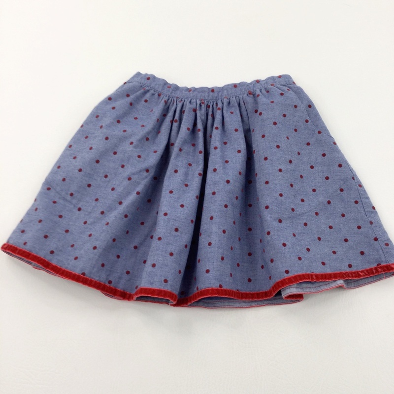 Spotty Red & Blue Lightweight Cotton Skirt - Girls 6-7 Years
