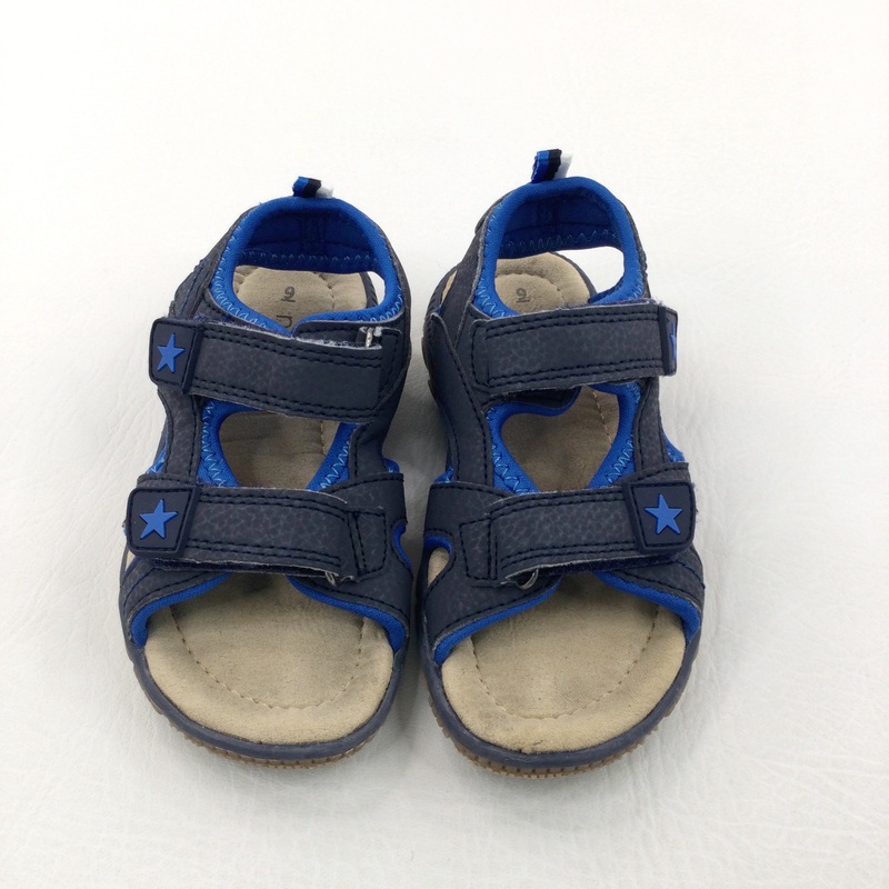 Stars Blue & Navy Sandals - Boys - Shoe Size 9