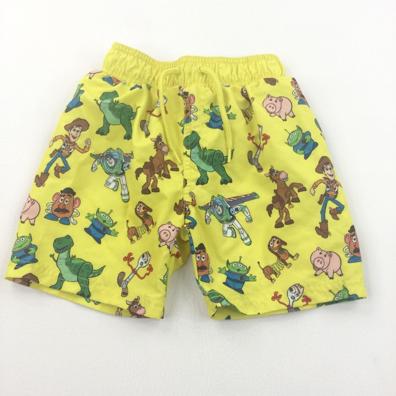 Toy Story Characters Yellow Swimming Shorts - Boys 3-4 Years