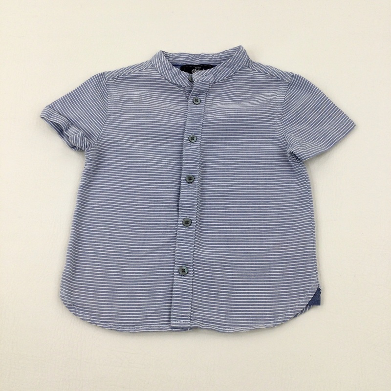 Blue Striped Cotton Shirt - Boys 2-3 Years