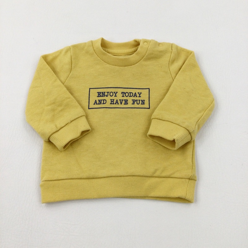 'Enjoy Today And Have Fun' Yellow Sweatshirt - Boys 0-3 Months