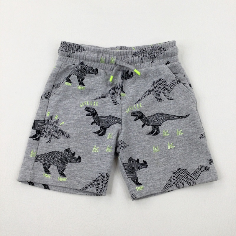 'Grrrr' Dinosaurs Grey Shorts - Boys 2-3 Years
