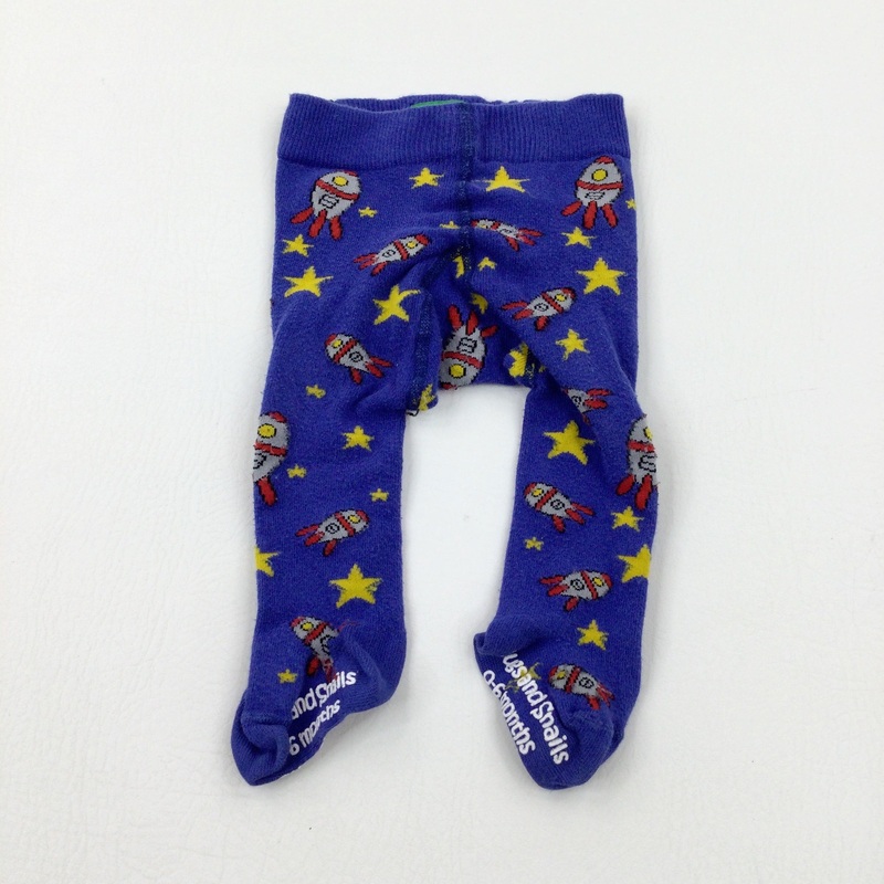 Rockets & Stars Blue Knitted Tights - Boys 0-3 Months